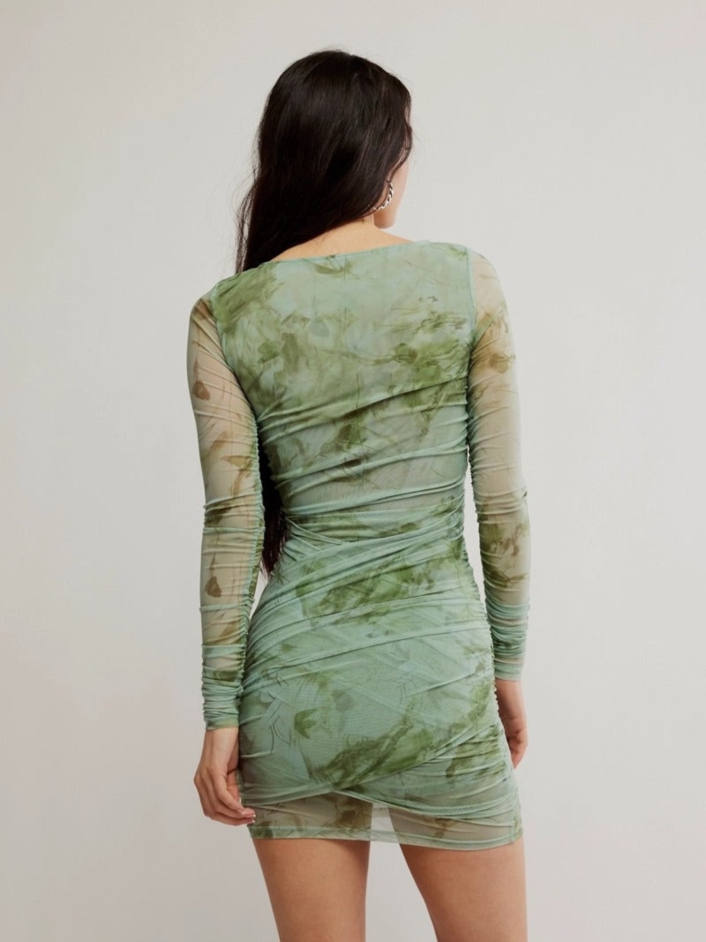 FREE PEOPLE - KATANA MINI DRESS IN SAGE COMBO Size Small - Picture 2 of 8